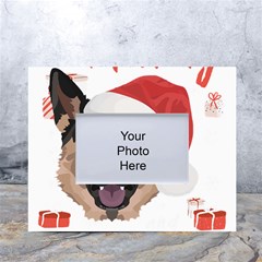 German Shepherd T- Shirt German Shepherd Merry Christmas T- Shirt (2) White Tabletop Photo Frame 4 x6  by ZUXUMI