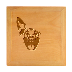 German Shepherd T- Shirt German Shepherd Merry Christmas T- Shirt (2) Wood Photo Frame Cube by ZUXUMI