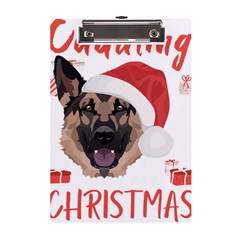 German Shepherd T- Shirt German Shepherd Merry Christmas T- Shirt (2) A5 Acrylic Clipboard by ZUXUMI