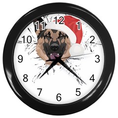 German Shepherd T- Shirt German Shepherd Merry Christmas T- Shirt (3) Wall Clock (black) by ZUXUMI