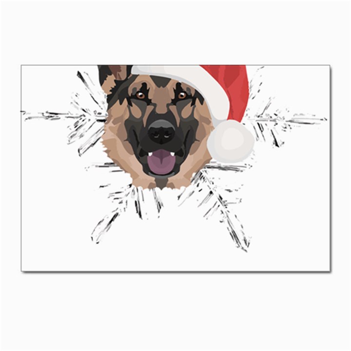 German Shepherd T- Shirt German Shepherd Merry Christmas T- Shirt (3) Postcards 5  x 7  (Pkg of 10)