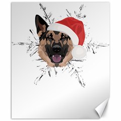 German Shepherd T- Shirt German Shepherd Merry Christmas T- Shirt (3) Canvas 8  X 10  by ZUXUMI