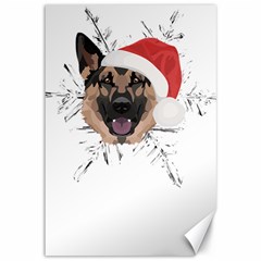 German Shepherd T- Shirt German Shepherd Merry Christmas T- Shirt (3) Canvas 12  X 18  by ZUXUMI