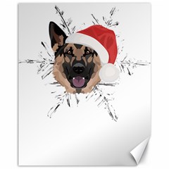 German Shepherd T- Shirt German Shepherd Merry Christmas T- Shirt (3) Canvas 11  X 14  by ZUXUMI