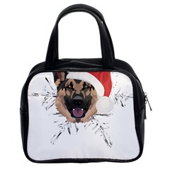 German Shepherd T- Shirt German Shepherd Merry Christmas T- Shirt (3) Classic Handbag (two Sides) by ZUXUMI