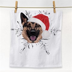 German Shepherd T- Shirt German Shepherd Merry Christmas T- Shirt (3) Face Towel by ZUXUMI