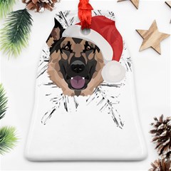 German Shepherd T- Shirt German Shepherd Merry Christmas T- Shirt (3) Bell Ornament (two Sides) by ZUXUMI