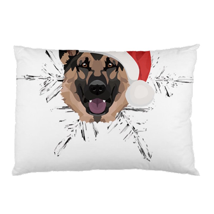 German Shepherd T- Shirt German Shepherd Merry Christmas T- Shirt (3) Pillow Case (Two Sides)