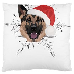 German Shepherd T- Shirt German Shepherd Merry Christmas T- Shirt (3) Large Cushion Case (two Sides) by ZUXUMI