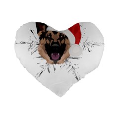 German Shepherd T- Shirt German Shepherd Merry Christmas T- Shirt (3) Standard 16  Premium Flano Heart Shape Cushions by ZUXUMI