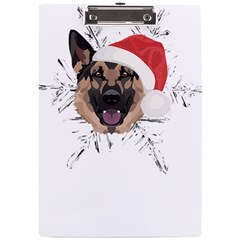 German Shepherd T- Shirt German Shepherd Merry Christmas T- Shirt (3) A4 Acrylic Clipboard by ZUXUMI