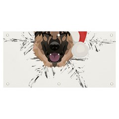 German Shepherd T- Shirt German Shepherd Merry Christmas T- Shirt (3) Banner And Sign 6  X 3  by ZUXUMI