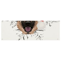 German Shepherd T- Shirt German Shepherd Merry Christmas T- Shirt (3) Banner And Sign 9  X 3  by ZUXUMI