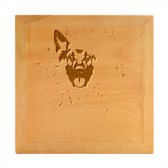 German Shepherd T- Shirt German Shepherd Merry Christmas T- Shirt (3) Wood Photo Frame Cube by ZUXUMI