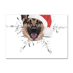 German Shepherd T- Shirt German Shepherd Merry Christmas T- Shirt (3) Crystal Sticker (a4) by ZUXUMI