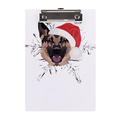 German Shepherd T- Shirt German Shepherd Merry Christmas T- Shirt (3) A5 Acrylic Clipboard