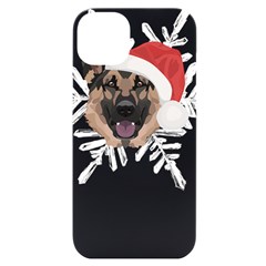 German Shepherd T- Shirt German Shepherd Merry Christmas T- Shirt (3) Iphone 14 Plus Black Uv Print Case by ZUXUMI