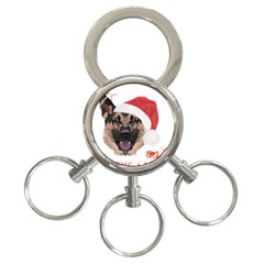 German Shepherd T- Shirt German Shepherd Merry Christmas T- Shirt (4) 3-ring Key Chain by ZUXUMI