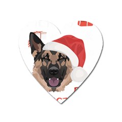 German Shepherd T- Shirt German Shepherd Merry Christmas T- Shirt (4) Heart Magnet by ZUXUMI