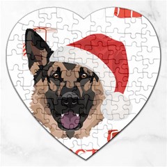 German Shepherd T- Shirt German Shepherd Merry Christmas T- Shirt (4) Jigsaw Puzzle (heart) by ZUXUMI