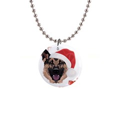 German Shepherd T- Shirt German Shepherd Merry Christmas T- Shirt (4) 1  Button Necklace by ZUXUMI