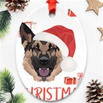 German Shepherd T- Shirt German Shepherd Merry Christmas T- Shirt (4) Oval Ornament (Two Sides) Front