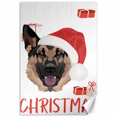 German Shepherd T- Shirt German Shepherd Merry Christmas T- Shirt (4) Canvas 12  X 18  by ZUXUMI