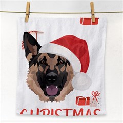 German Shepherd T- Shirt German Shepherd Merry Christmas T- Shirt (4) Face Towel by ZUXUMI