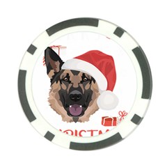 German Shepherd T- Shirt German Shepherd Merry Christmas T- Shirt (4) Poker Chip Card Guard (10 Pack) by ZUXUMI