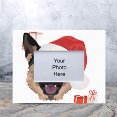 German Shepherd T- Shirt German Shepherd Merry Christmas T- Shirt (4) White Tabletop Photo Frame 4 x6  by ZUXUMI