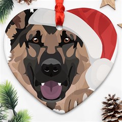 German Shepherd T- Shirt German Shepherd Merry Christmas T- Shirt (6) Ornament (heart) by ZUXUMI