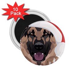 German Shepherd T- Shirt German Shepherd Merry Christmas T- Shirt (6) 2 25  Magnets (10 Pack)  by ZUXUMI