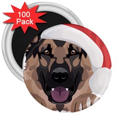 German Shepherd T- Shirt German Shepherd Merry Christmas T- Shirt (6) 3  Magnets (100 Pack) by ZUXUMI