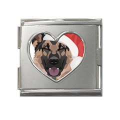 German Shepherd T- Shirt German Shepherd Merry Christmas T- Shirt (6) Mega Link Heart Italian Charm (18mm) by ZUXUMI