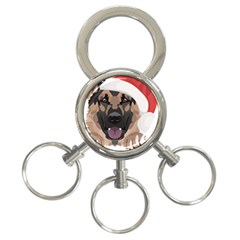 German Shepherd T- Shirt German Shepherd Merry Christmas T- Shirt (6) 3-ring Key Chain by ZUXUMI