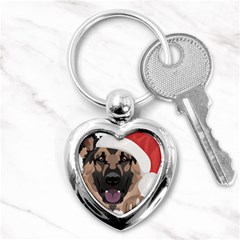 German Shepherd T- Shirt German Shepherd Merry Christmas T- Shirt (6) Key Chain (heart) by ZUXUMI