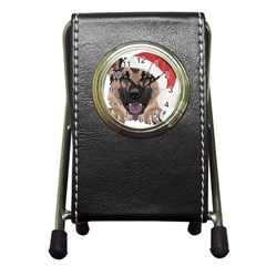 German Shepherd T- Shirt German Shepherd Merry Christmas T- Shirt (6) Pen Holder Desk Clock