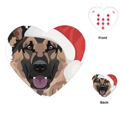 German Shepherd T- Shirt German Shepherd Merry Christmas T- Shirt (6) Playing Cards Single Design (heart) by ZUXUMI