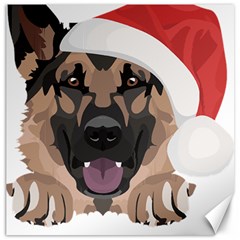 German Shepherd T- Shirt German Shepherd Merry Christmas T- Shirt (6) Canvas 12  X 12  by ZUXUMI