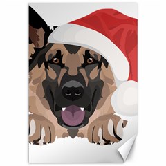 German Shepherd T- Shirt German Shepherd Merry Christmas T- Shirt (6) Canvas 12  X 18  by ZUXUMI