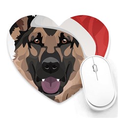 German Shepherd T- Shirt German Shepherd Merry Christmas T- Shirt (6) Heart Mousepad by ZUXUMI