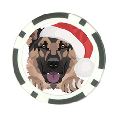 German Shepherd T- Shirt German Shepherd Merry Christmas T- Shirt (6) Poker Chip Card Guard by ZUXUMI