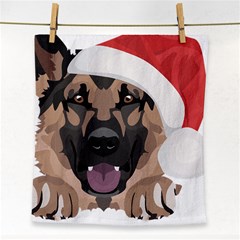 German Shepherd T- Shirt German Shepherd Merry Christmas T- Shirt (6) Face Towel by ZUXUMI