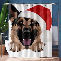 German Shepherd T- Shirt German Shepherd Merry Christmas T- Shirt (6) Shower Curtain 60  X 72  (medium)  by ZUXUMI