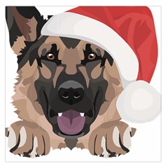 German Shepherd T- Shirt German Shepherd Merry Christmas T- Shirt (6) Square Satin Scarf (36  X 36 ) by ZUXUMI