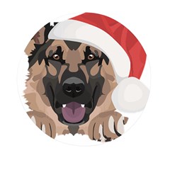 German Shepherd T- Shirt German Shepherd Merry Christmas T- Shirt (6) Mini Round Pill Box by ZUXUMI