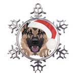 German Shepherd T- Shirt German Shepherd Merry Christmas T- Shirt (6) Metal Large Snowflake Ornament Front