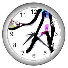 Abstract Art Sport Women Tennis  Shirt Abstract Art Sport Women Tennis  Shirt (1)11 Wall Clock (silver) by EnriqueJohnson