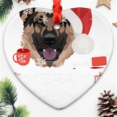 German Shepherd T- Shirt German Shepherd Merry Christmas T- Shirt Ornament (heart) by ZUXUMI