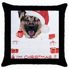 German Shepherd T- Shirt German Shepherd Merry Christmas T- Shirt Throw Pillow Case (black) by ZUXUMI